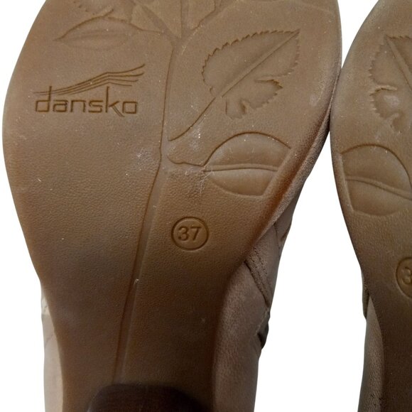 Dansko Size EU 37 Ankle Booties Womens Leather Heeled Meadow Nubuck Tan Brown - Picture 9 of 12